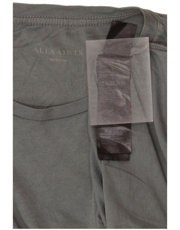 Мужская футболка All Saints из хлопка среднего зеленого цвета