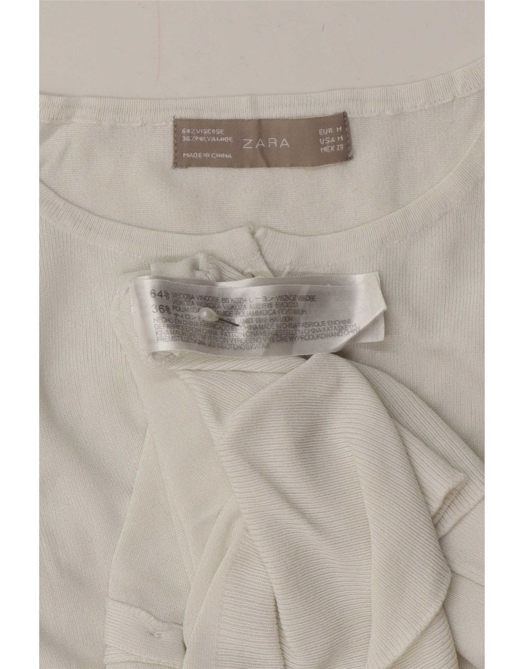 Женский кардиган Zara UK 12, средний белый вискоза