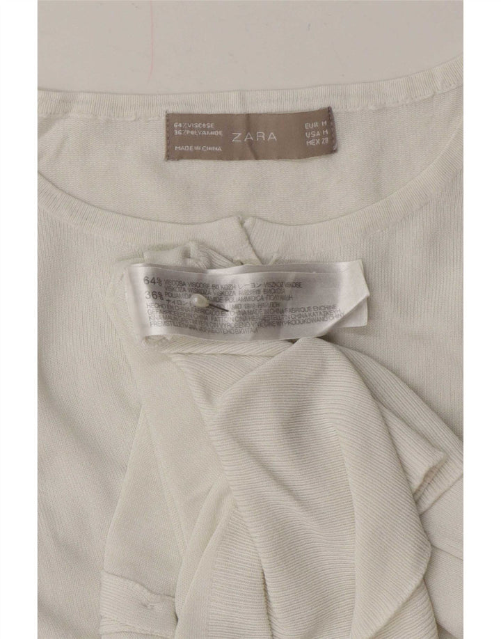 Женский кардиган Zara UK 12, средний белый вискоза
