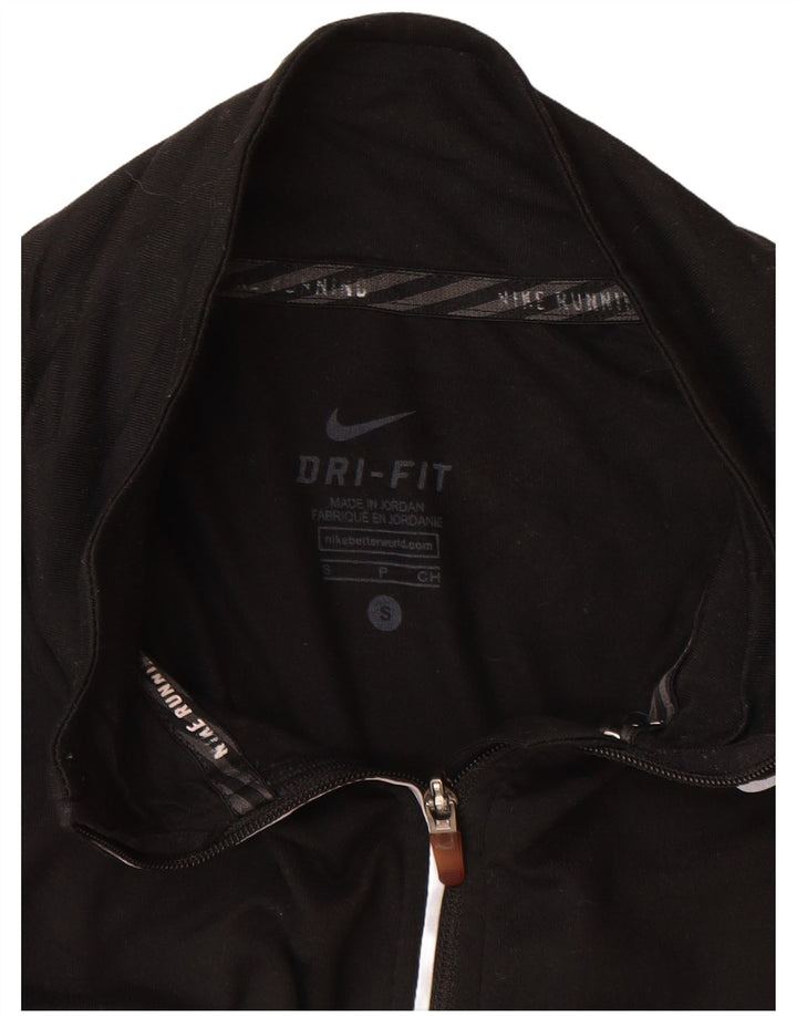 Женский спортивный костюм-пуловер с воротником на молнии Nike Dri Fit UK 10, маленький черный