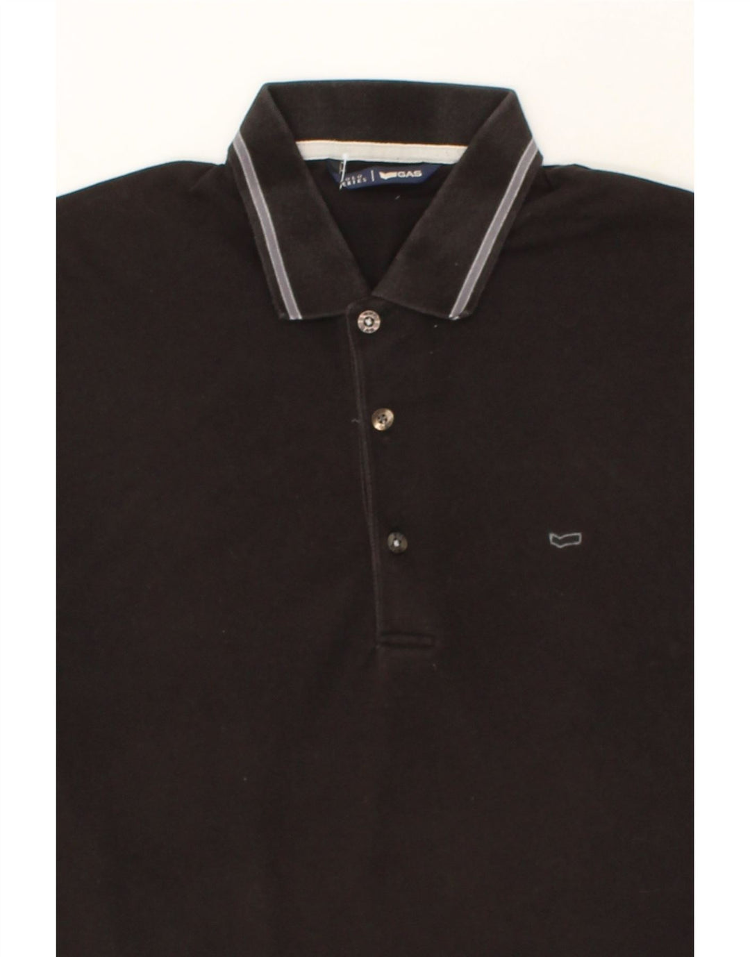 GAS Mens Polo Shirt Medium Black Cotton Vintage Gas and Second-Hand Gas from Messina Hembry 