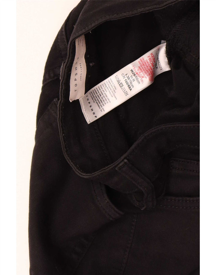 Женские расклешенные джинсы Topshop Jamie W26 L30, черный хлопок