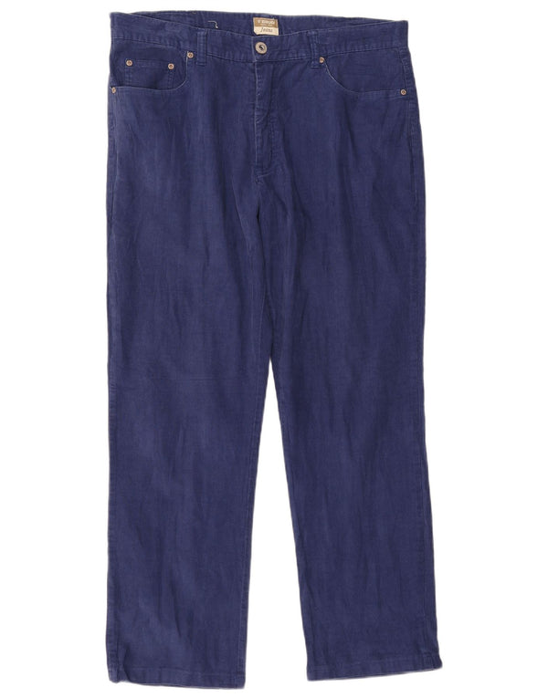 Мужские прямые вельветовые брюки BRUGI W36 L28 темно-синие