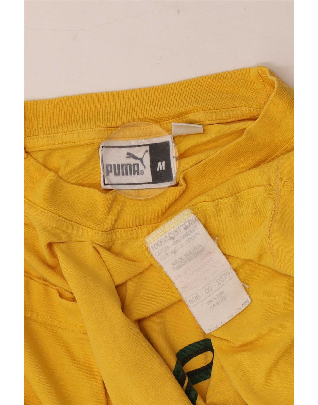Мужская футболка с рисунком Puma, хлопковый топ среднего желтого цвета