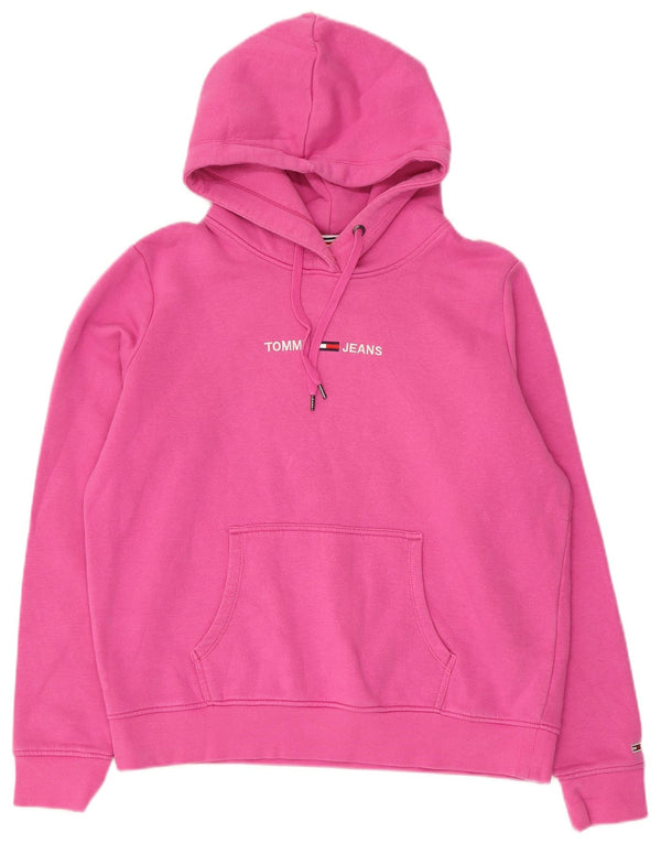 Женский джемпер с капюшоном с рисунком Tommy Hilfiger UK 16, большой розовый хлопок