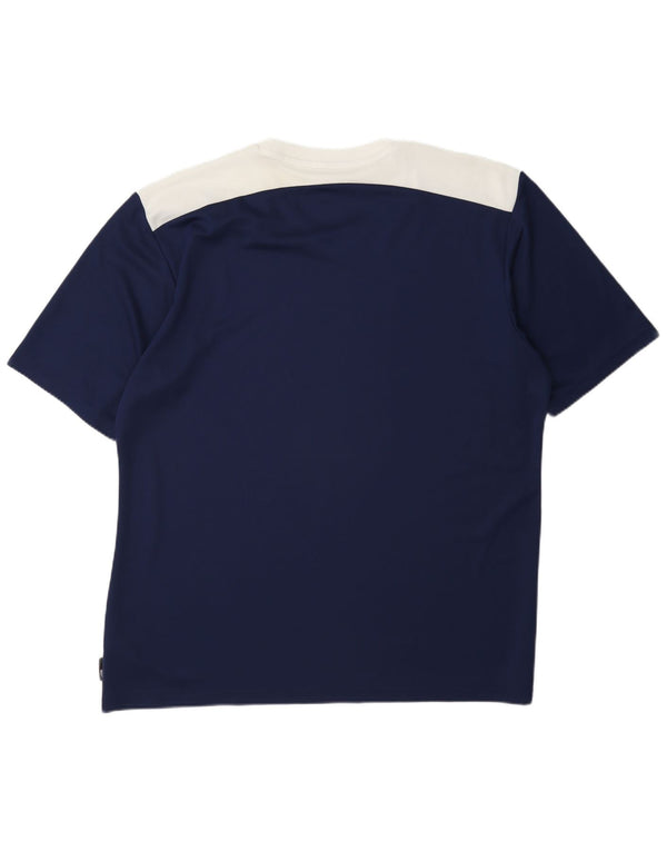 Мужская футболка Adidas Climalite Top XL Темно-синяя с цветными блоками из полиэстера