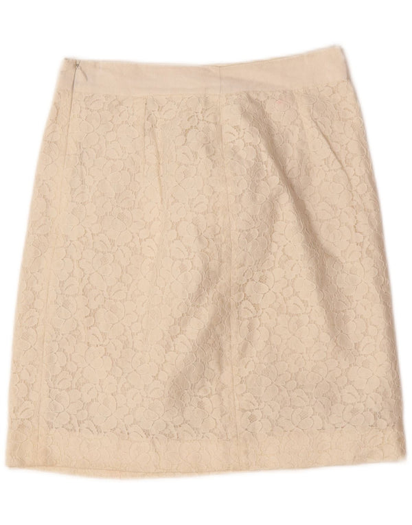 Женская кружевная мини-юбка Oasis UK 8, маленькая W26, белый хлопок с цветочным принтом