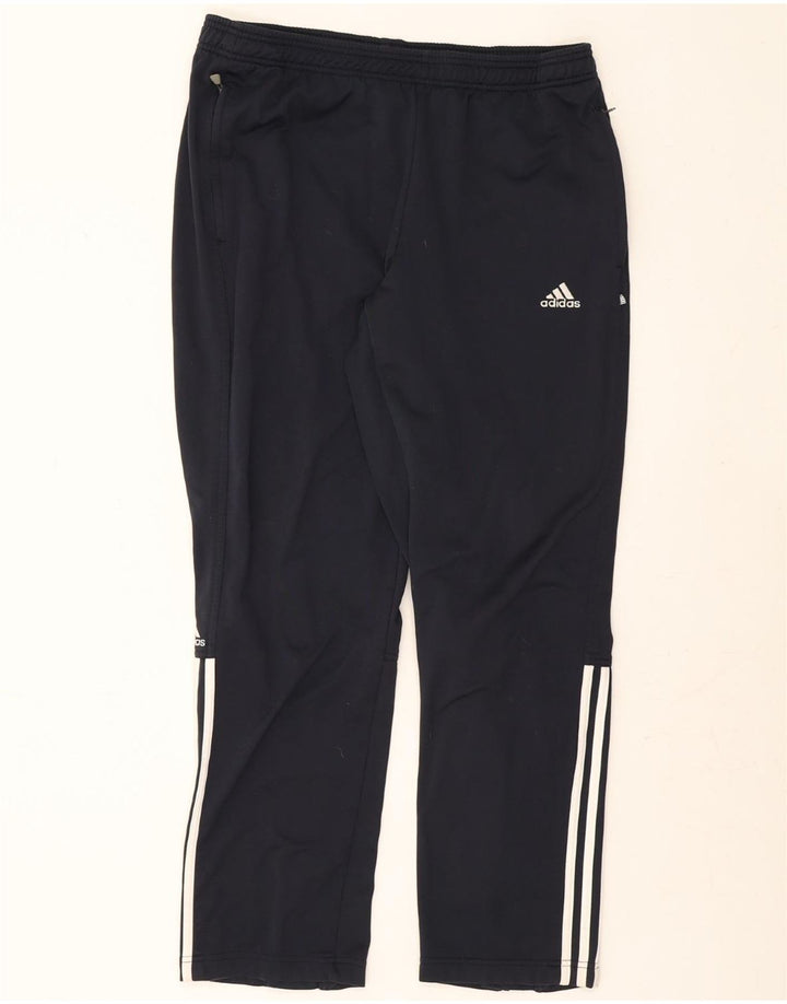 ADIDAS Mens Graphic Tracksuit Trousers Large Navy Blue Polyester Vintage Adidas and Second-Hand Adidas from Messina Hembry 