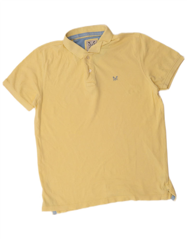 Crew Clothing Мужская рубашка-поло из хлопка среднего желтого цвета