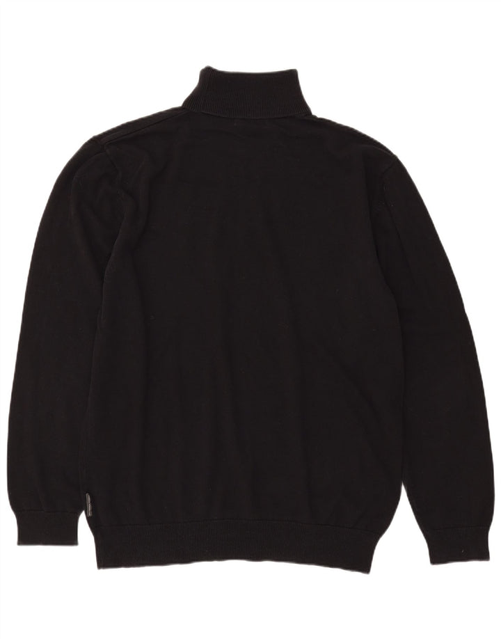 FRENCH CONNECTION Мужской джемпер с высоким воротником, свитер 3XL, черный хлопок