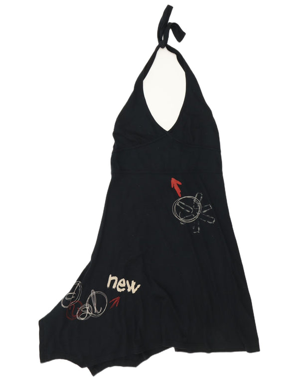Женское асимметричное платье с бретелькой Desigual, Великобритания, 18 XL, черное, хлопок