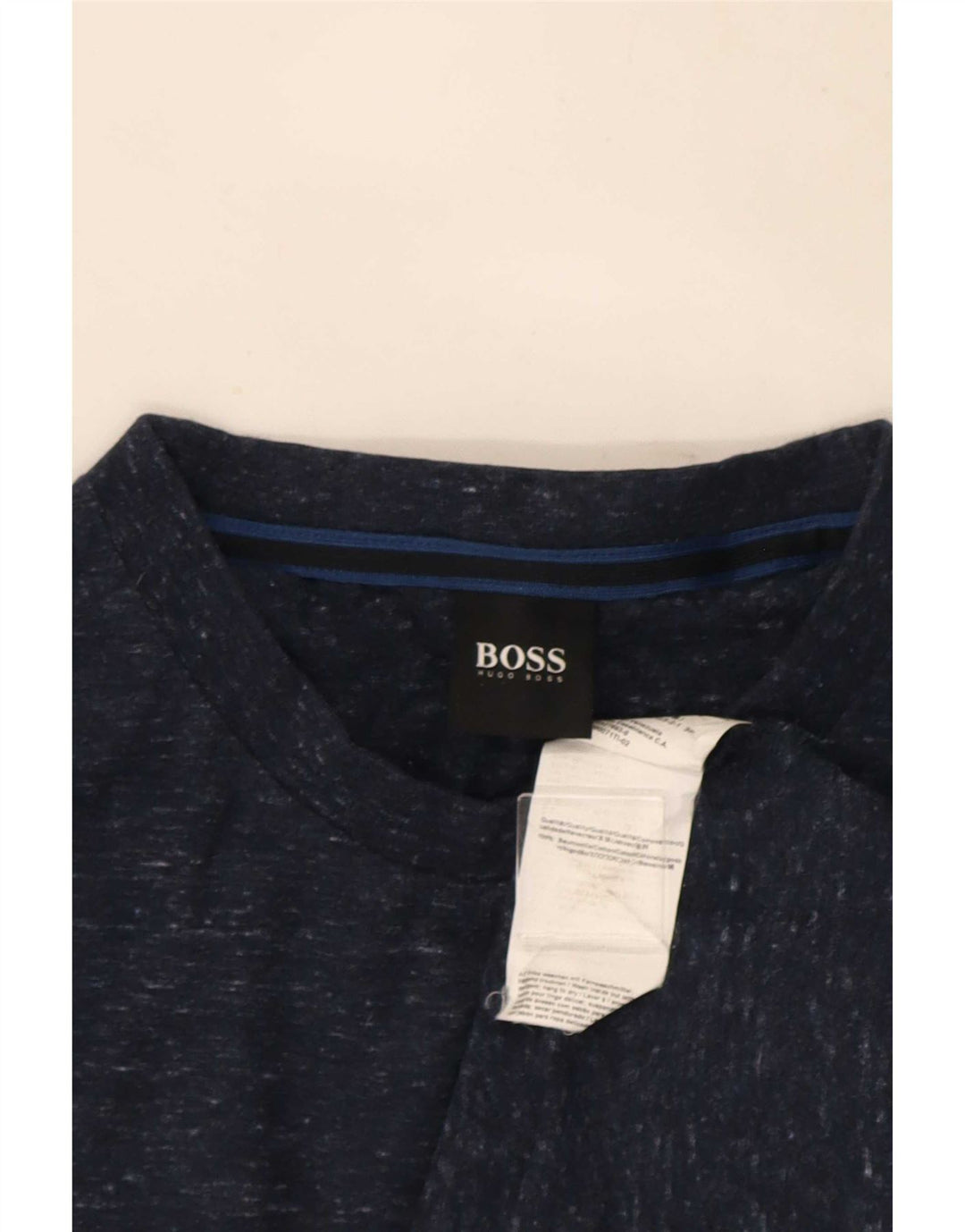 Мужская футболка Hugo Boss Top Medium Темно-синяя в крапинку из хлопка