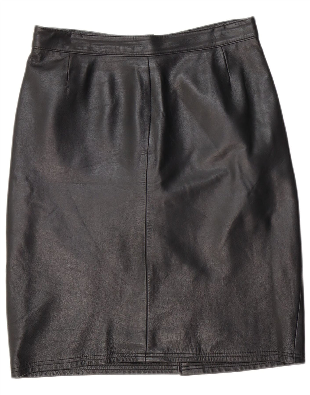 Юбка женская кожаная VINTAGE IT 44 Medium W28 Черная кожа