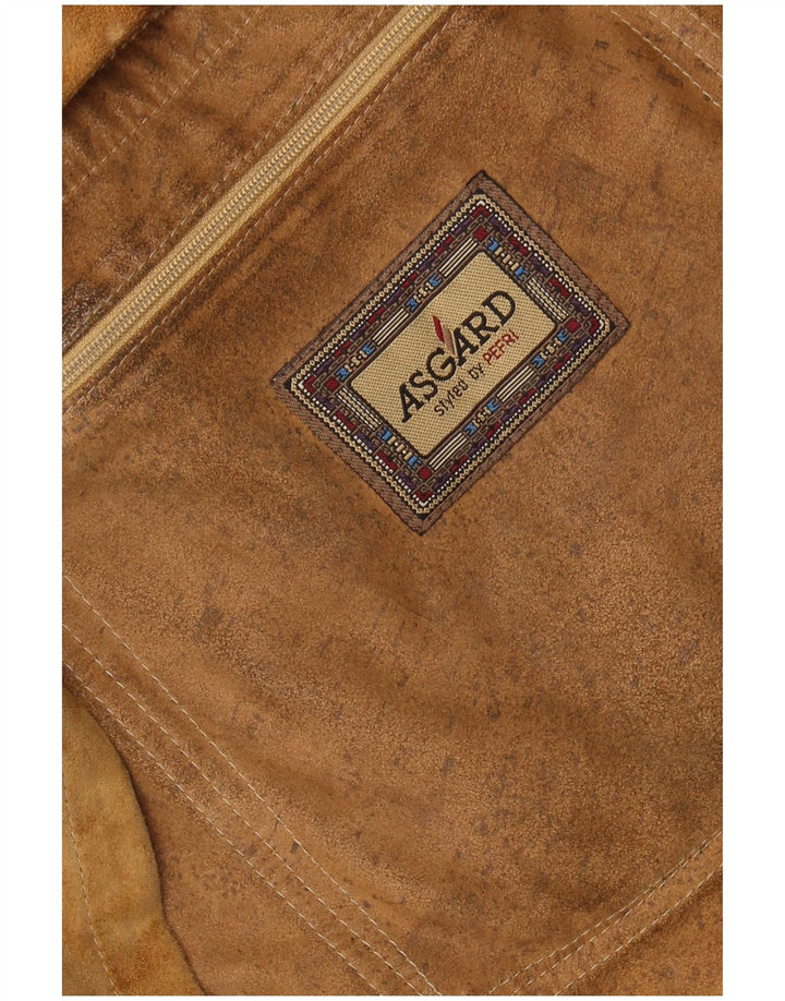 ASGARD Мужское замшевое пальто UK 42 XL Коричневое