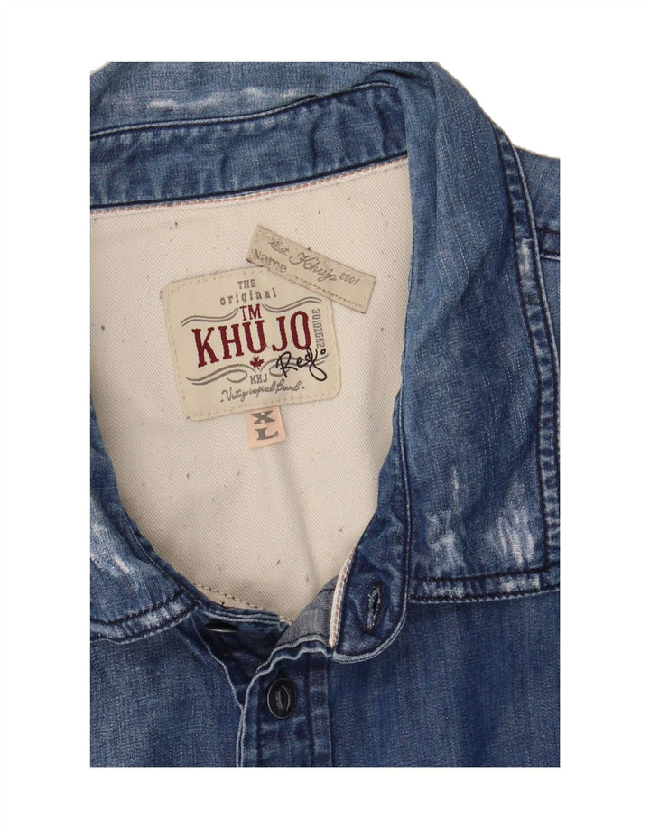 KHUJO Mens Denim Shirt XL Blue Cotton Vintage KHUJO and Second-Hand KHUJO from Messina Hembry 