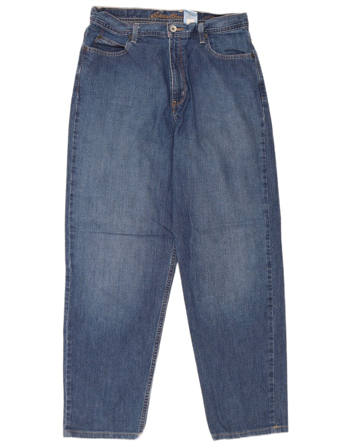 Женские свободные джинсы EDDIE BAUER с высокой талией, размер США 14, XL, W32, L29, синий хлопок