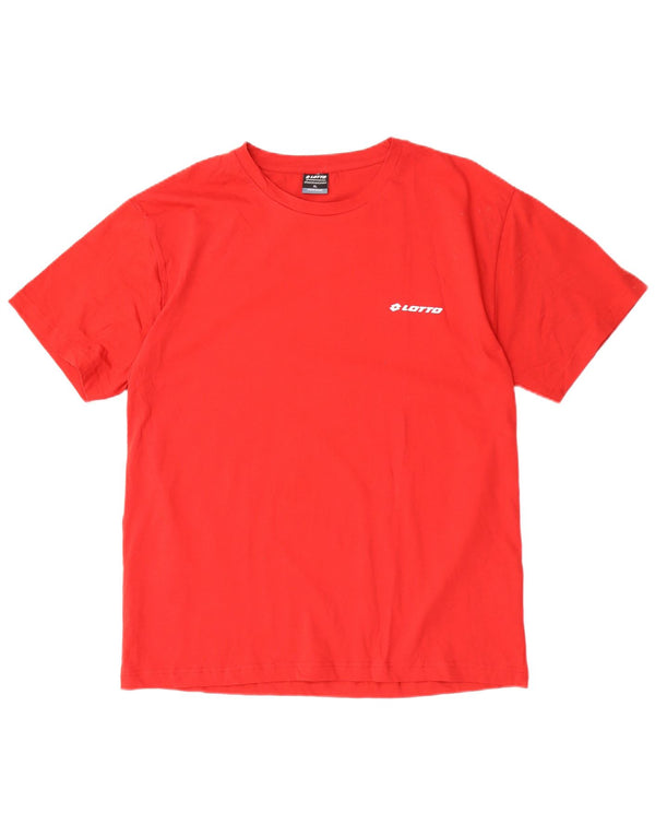 Lotto Mens T-Shirt Top XL Red Cotton