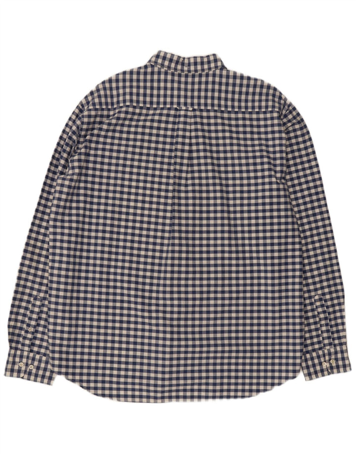 Мужская рубашка стандартного кроя Gant 3XL, синяя, хлопок в мелкую клетку