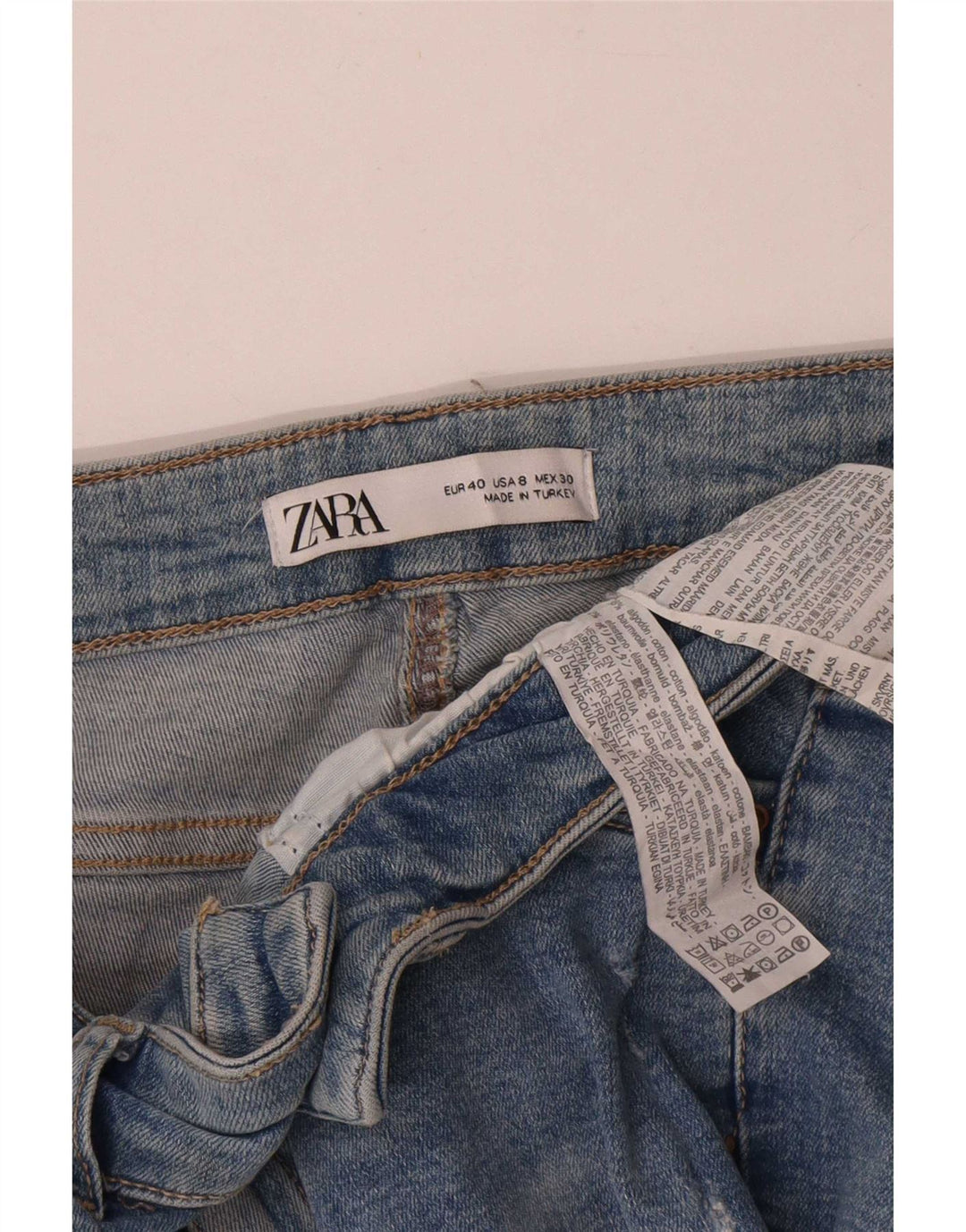 Женские укороченные джинсы Zara EU 40 Medium W30 L25, синий хлопок