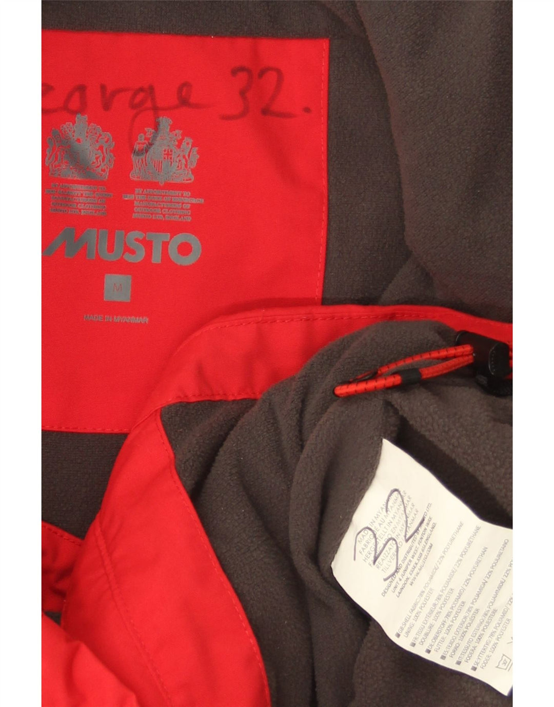 Мужской жилет Musto UK 38, средний красный из полиамида