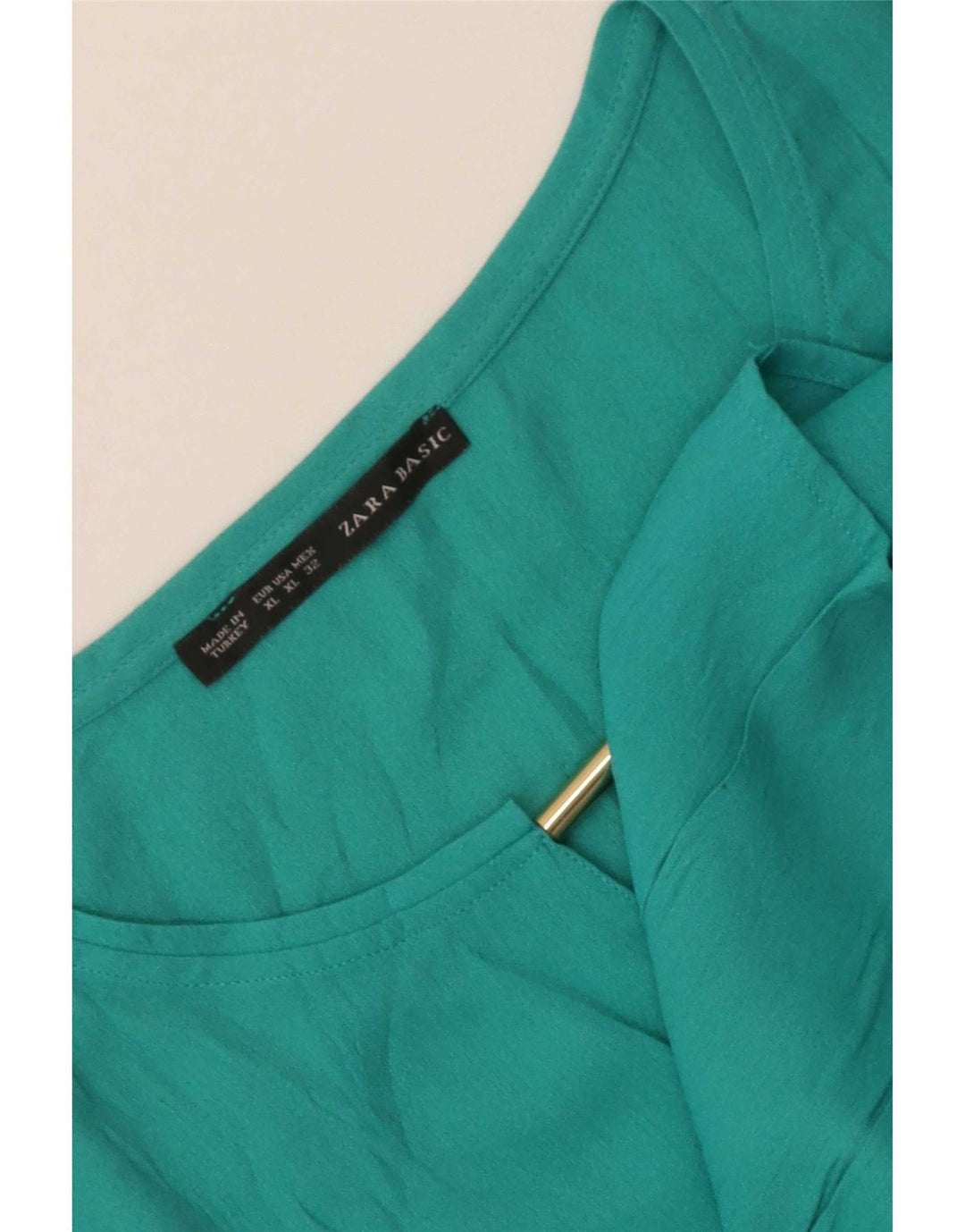 Женская блузка Zara Top UK 18 XL Бирюзовый