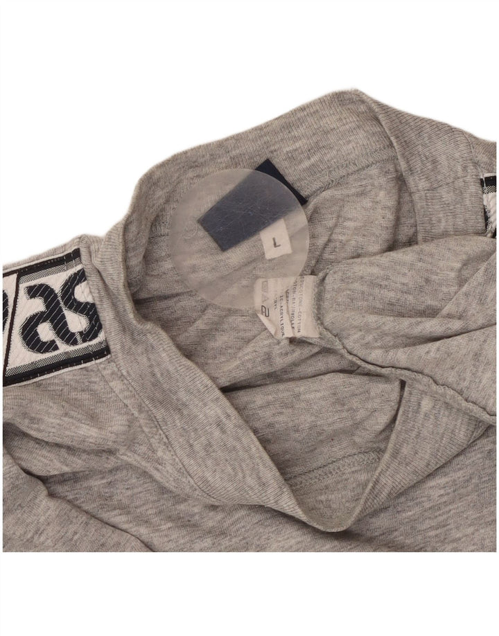 Мужская футболка с рисунком ASICS, большой серый хлопок с крапинками