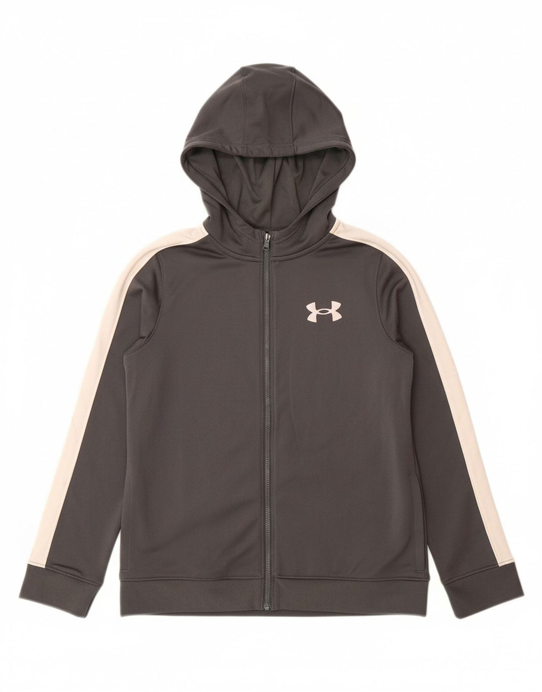 Свитер с капюшоном на молнии для мальчиков UNDER ARMOR, 9–10 лет, средний серый цвет с цветными блоками