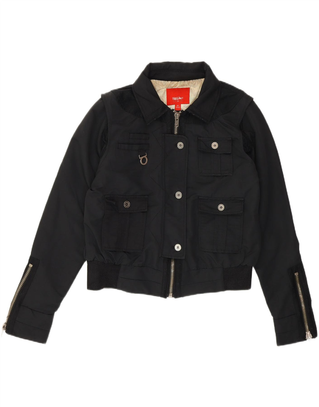 MOSSIMO Womens Utility Jacket UK 18 XL Black Nylon Vintage Mossimo and Second-Hand Mossimo from Messina Hembry 