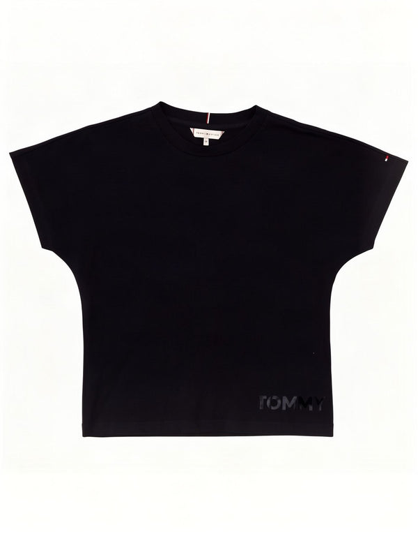 Футболка с рисунком Tommy Hilfiger для девочек 11–12 лет, темно-синяя