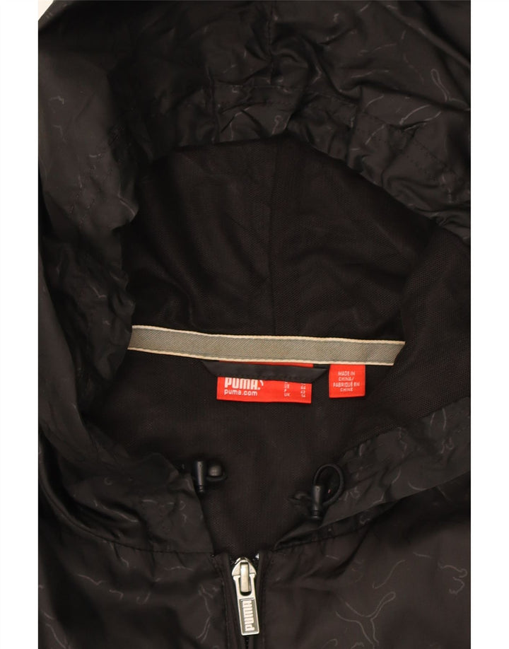 PUMA Womens Hooded Rain Jacket UK 14 Large  Black Vintage Puma and Second-Hand Puma from Messina Hembry 