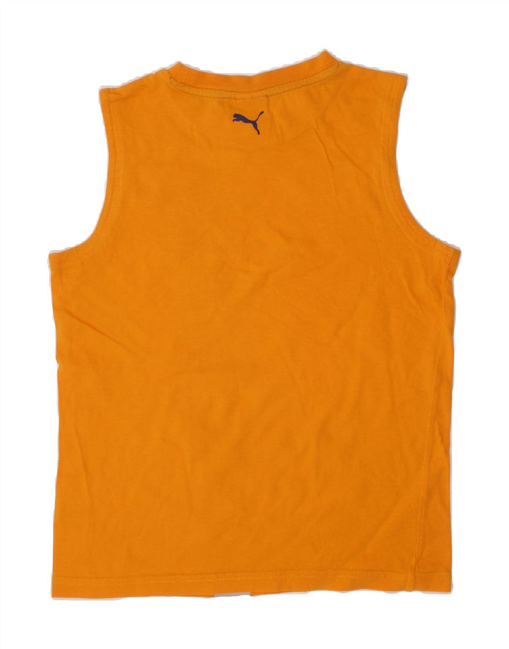 PUMA Boys Graphic Vest Top 9-10 Years Yellow Cotton Vintage Puma and Second-Hand Puma from Messina Hembry 