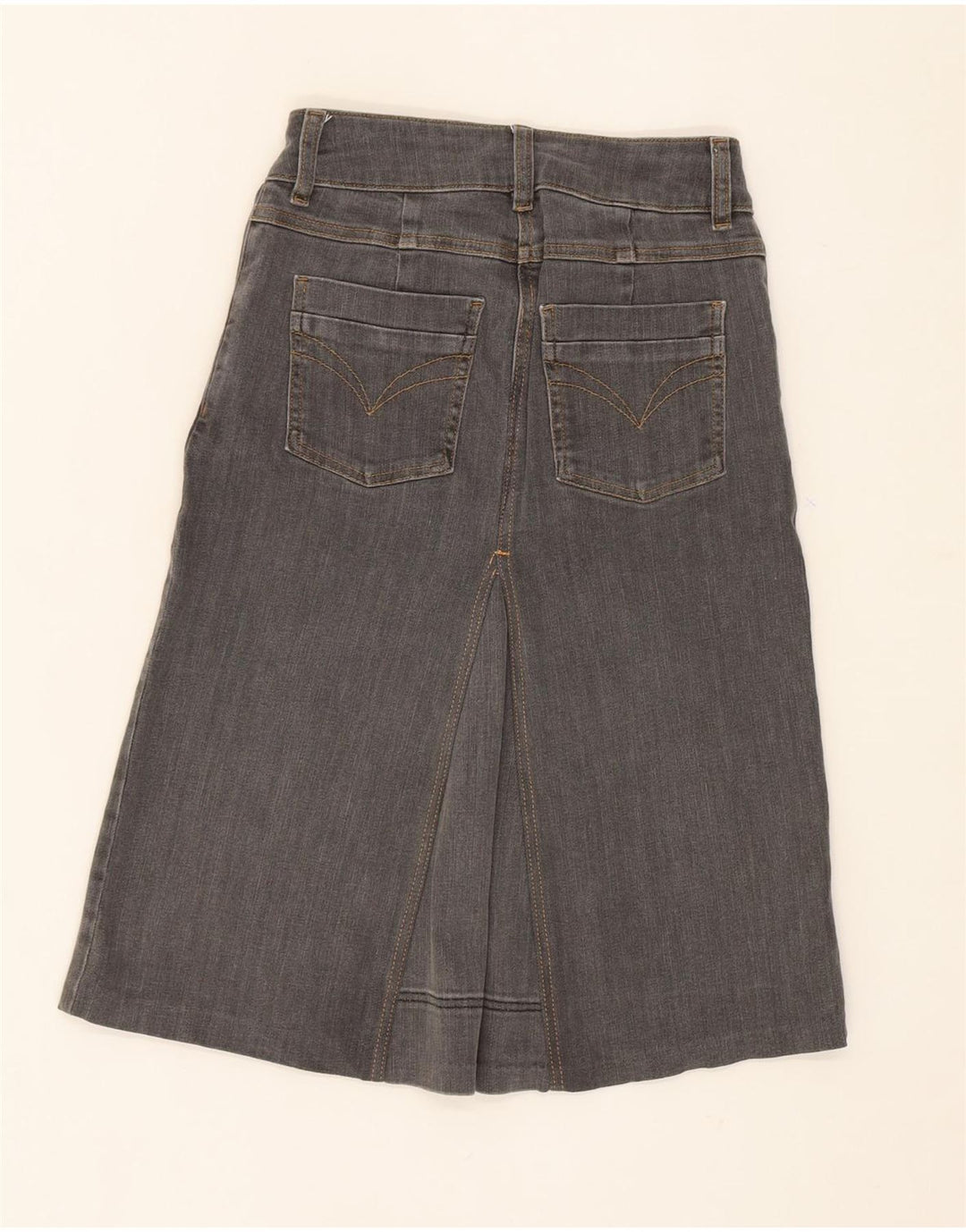 MADELEINE Womens Denim Skirt US 4 Small W26  Grey Cotton Vintage Madeleine and Second-Hand Madeleine from Messina Hembry 