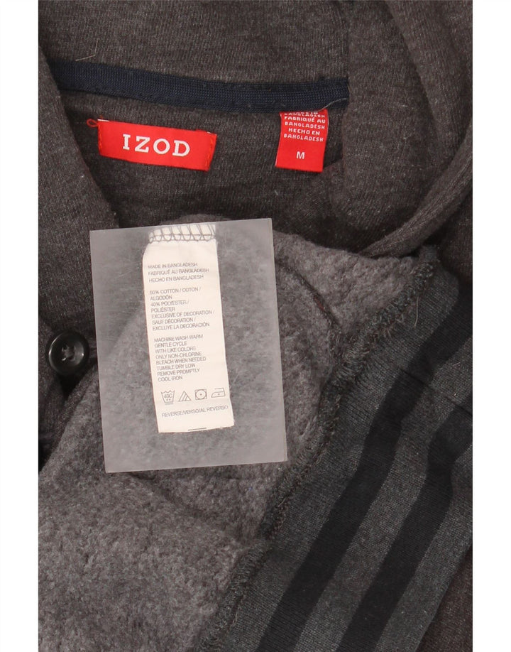 IZOD Мужской джемпер с отложным воротником, свитер среднего серого цвета, хлопок