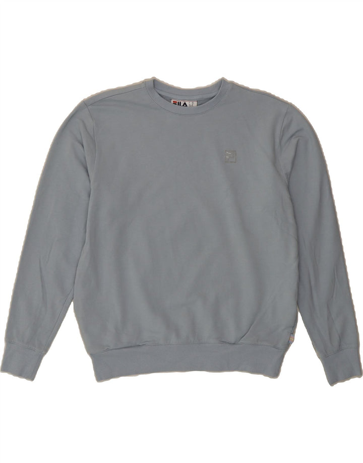 FILA Womens Oversized Sweatshirt Jumper UK 14 Medium Blue Cotton Vintage Fila and Second-Hand Fila from Messina Hembry 