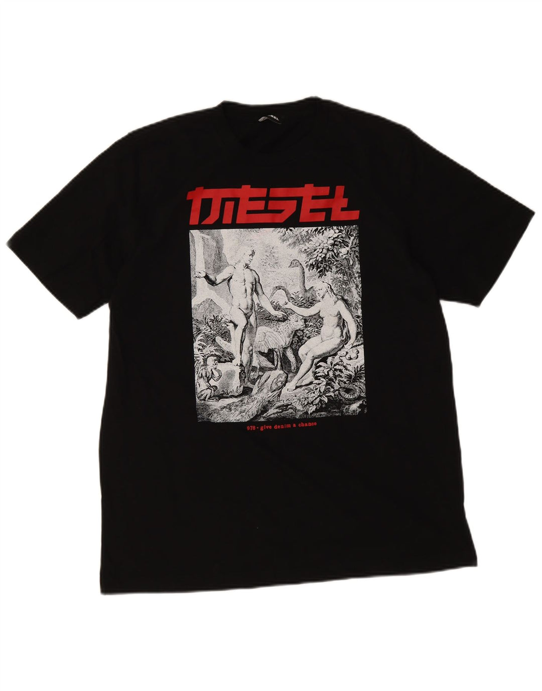 Мужская футболка с рисунком Diesel, большая черная хлопковая рубашка