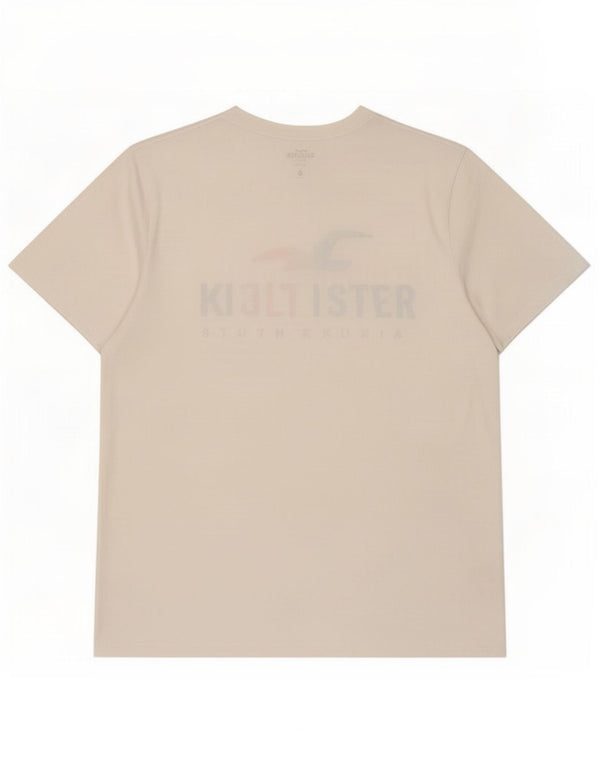 Мужская футболка с рисунком Hollister XL, белый хлопок