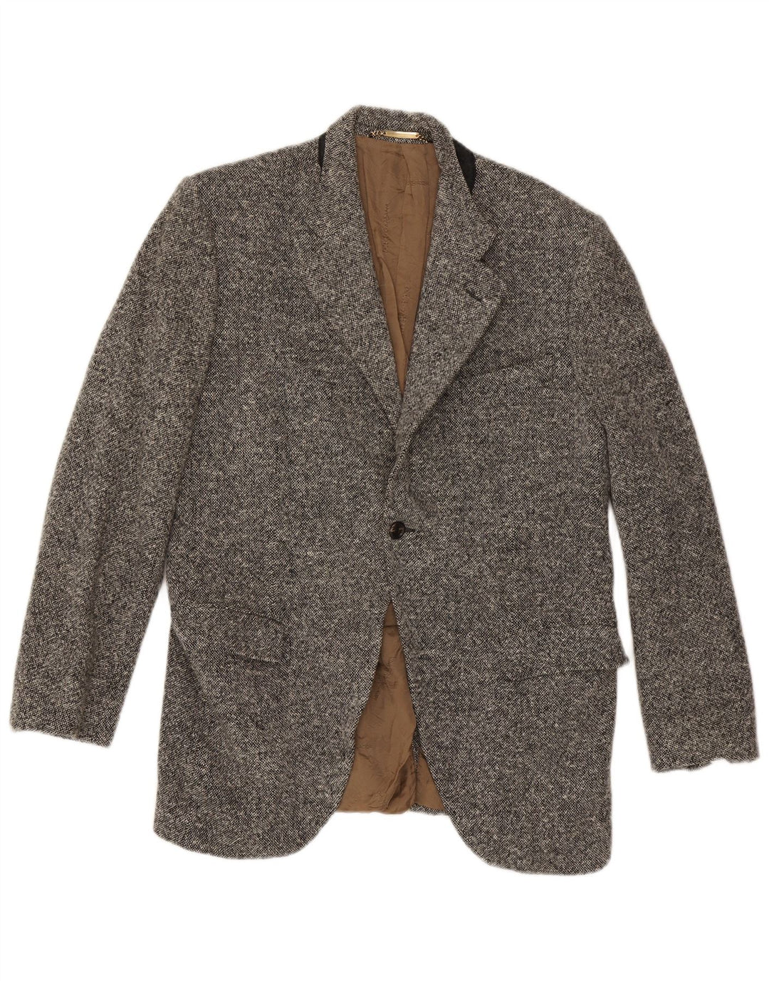 Мужской пиджак на 1 пуговице Dolce & Gabbana IT 52 XL, серый, шерстяной в крапинку