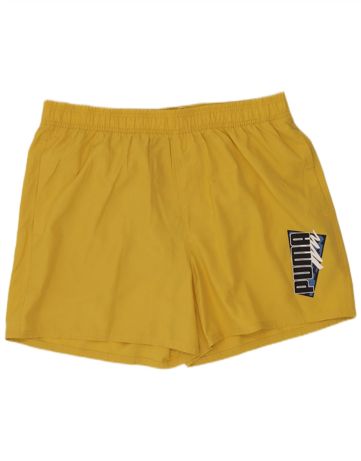 Мужские шорты для плавания PUMA с рисунком XL, желтый полиэстер
