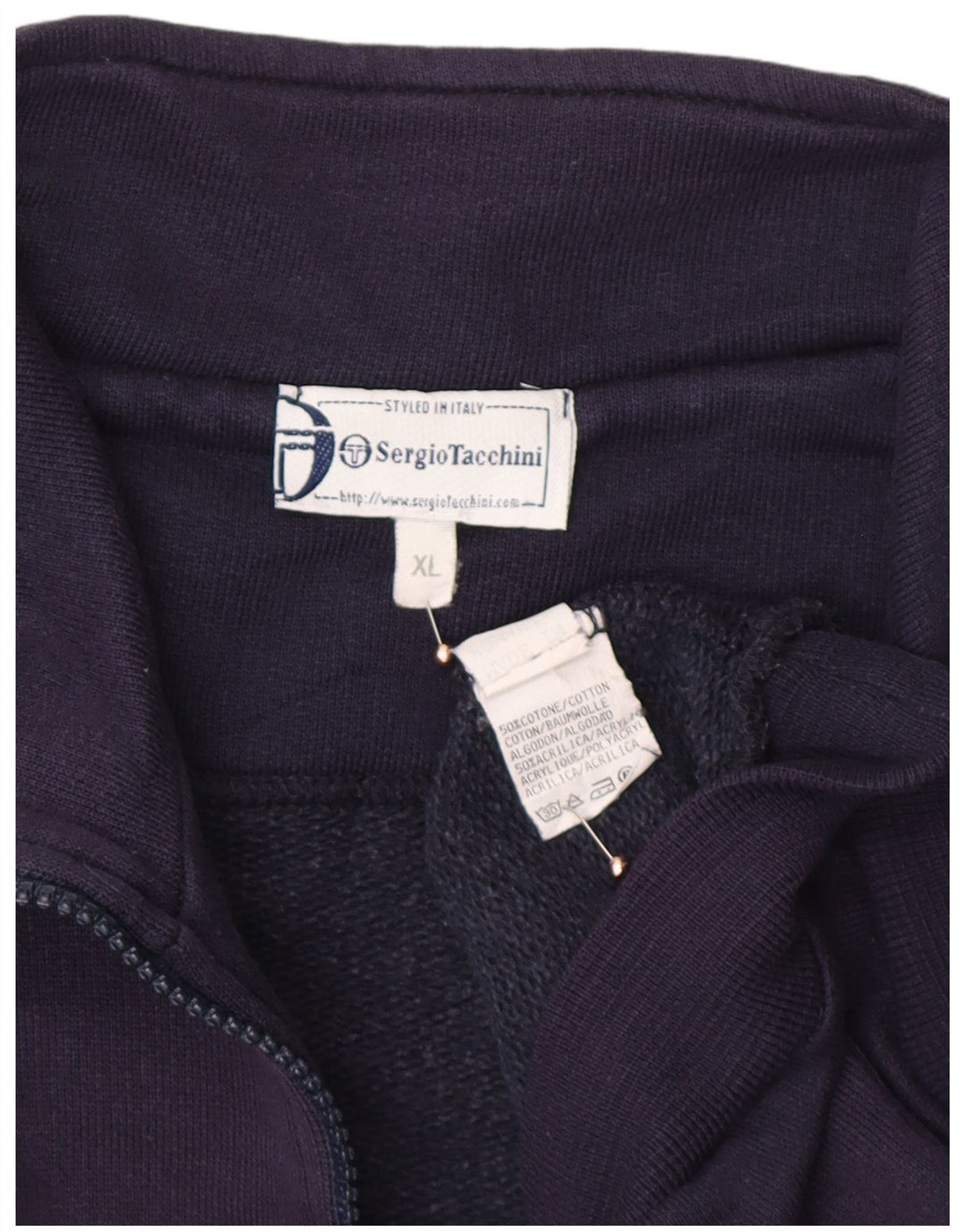 SERGIO TACCHINI Мужской свитшот на молнии с рисунком, джемпер XL, темно-синий