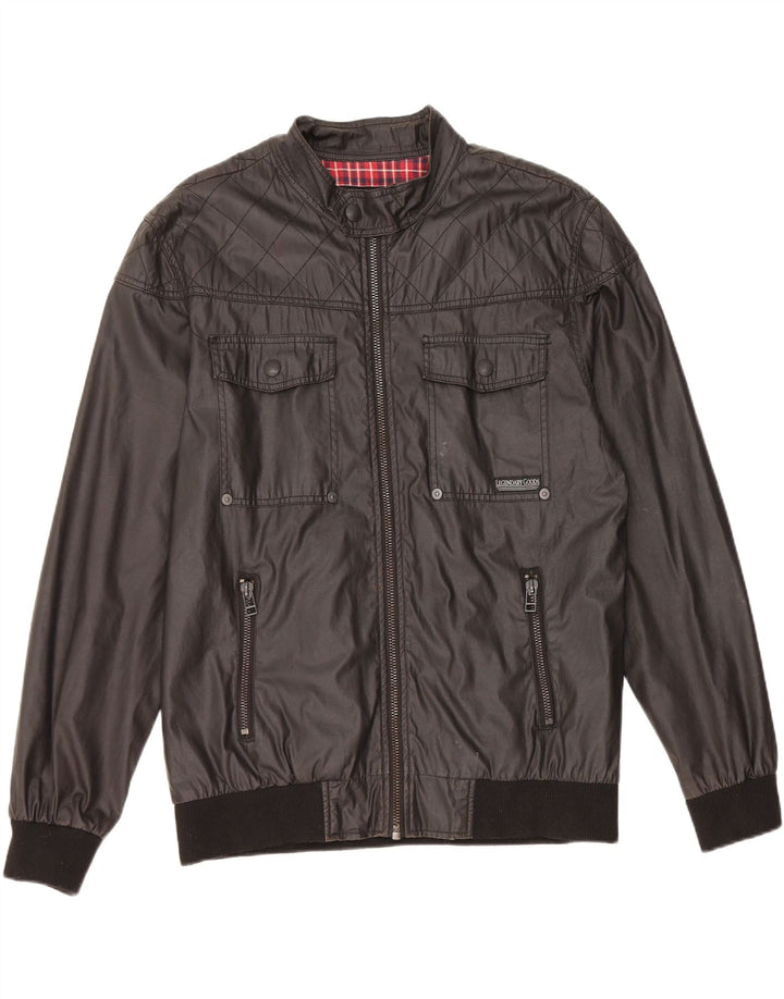 Винтажная мужская куртка UK 40, большая, черная, хлопковая