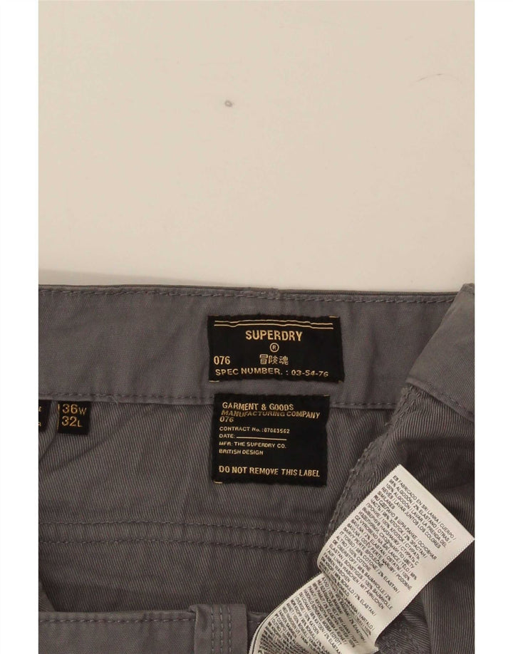 Мужские узкие брюки-карго Superdry W36 L32, серый хлопок