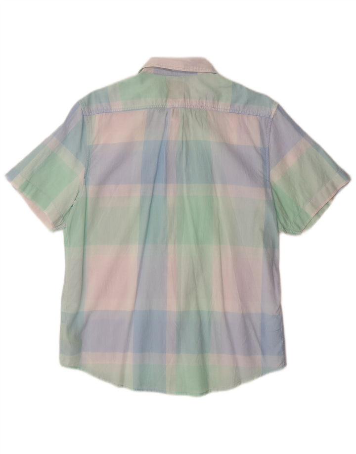 Мужская рубашка LEE с коротким рукавом стандартного кроя, средний размер, разноцветная клетка, хлопок