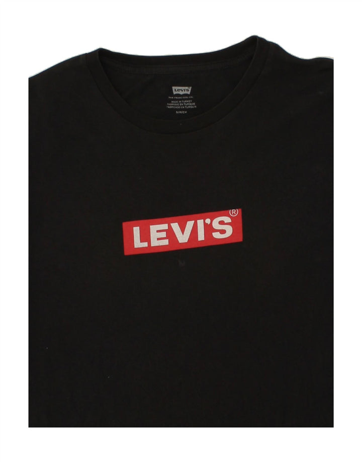 LEVI'S Mens Graphic T-Shirt Top Small Black Vintage Levi's and Second-Hand Levi's from Messina Hembry 