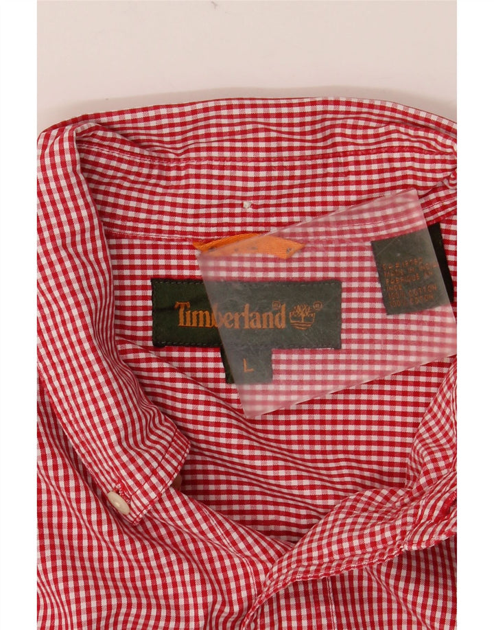 Мужская рубашка TIMBERLAND, большая красная клетка, хлопок