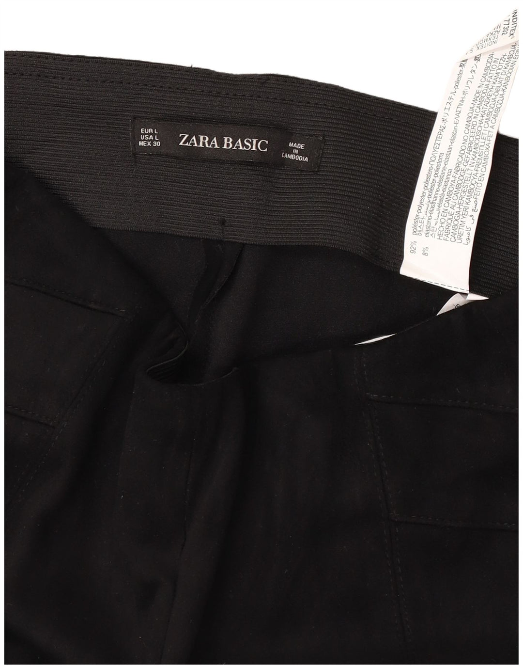 Женские узкие повседневные брюки Zara W30 L27, черные, полиэстер, большие размеры
