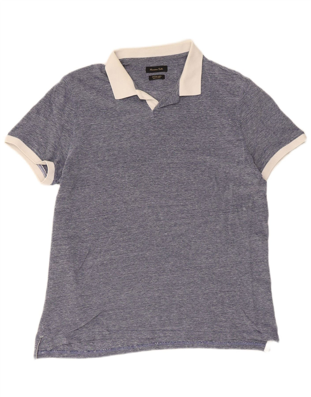 Мужская рубашка-поло для регби Massimo Dutti, большая синяя хлопковая