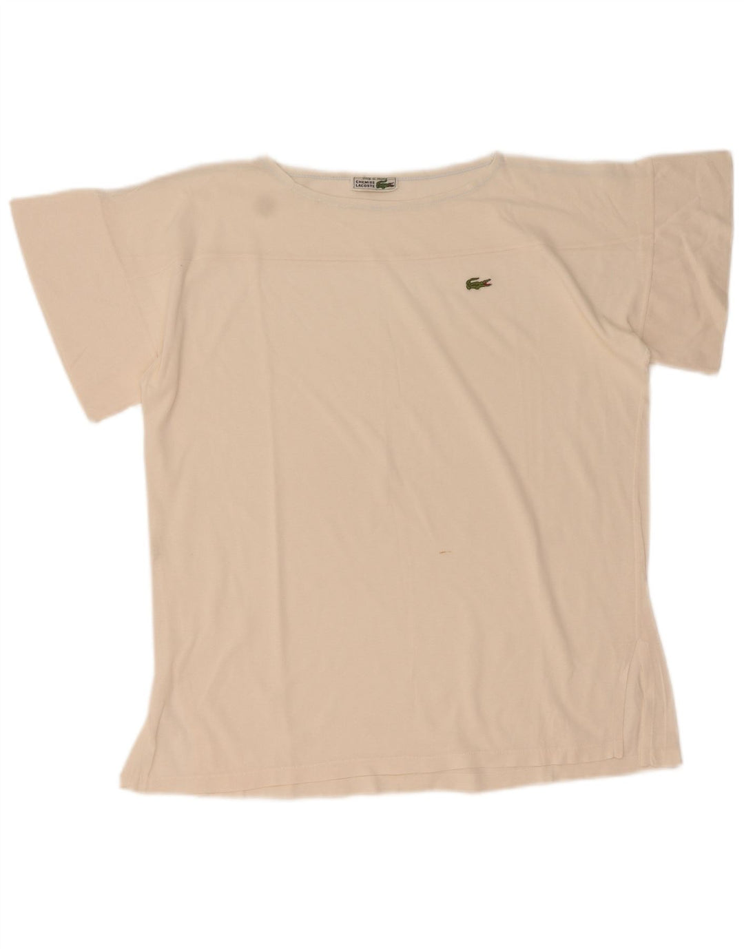 Женская футболка Lacoste, размер 44, большой белый хлопок