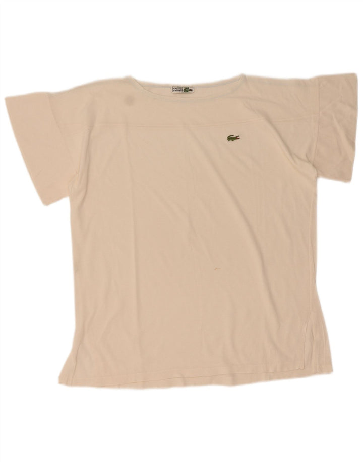 Женская футболка Lacoste, размер 44, большой белый хлопок