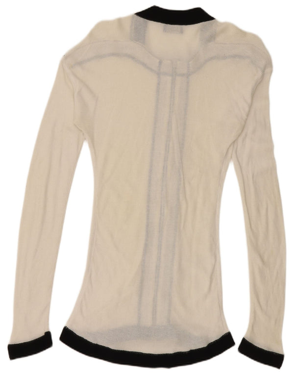 Женский кардиган-свитер Gianfranco Ferre UK 10, маленький белый с цветными блоками