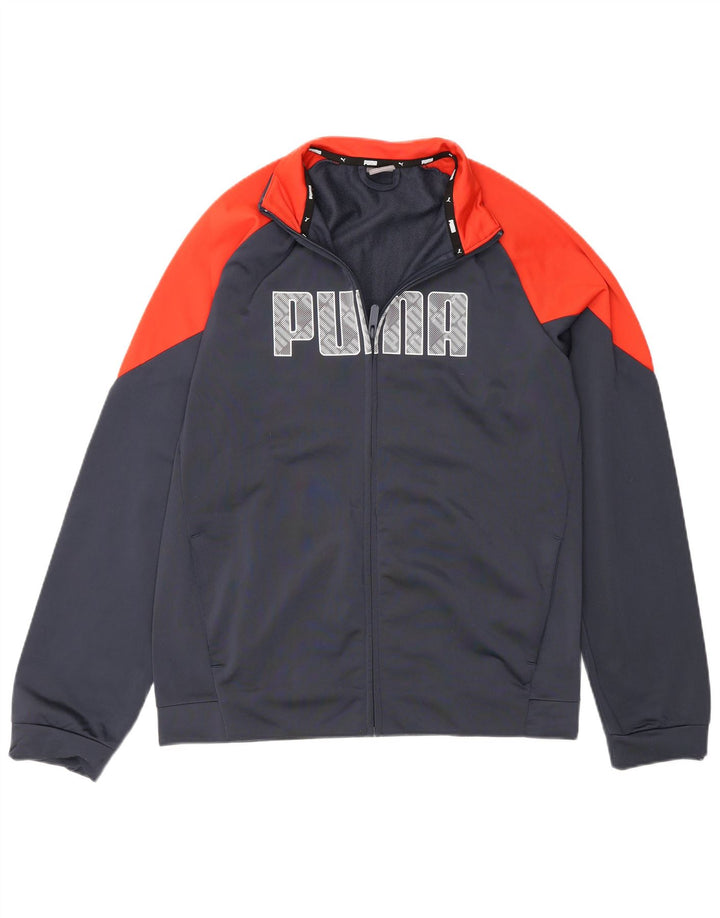 Спортивный костюм Puma для мальчиков с графическим рисунком, верхняя куртка 15–16 лет, серая с цветными блоками
